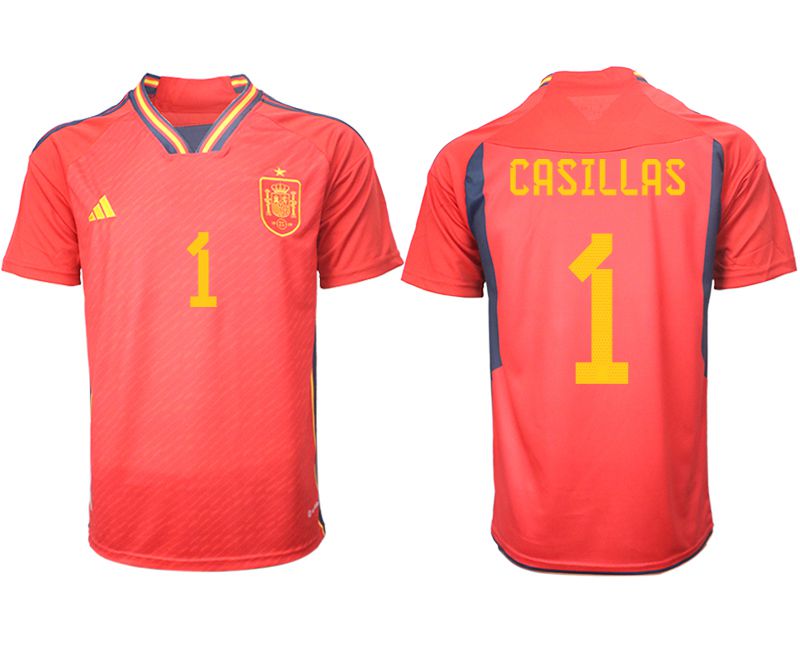Cheap Men 2022 World Cup National Team Spain home aaa version red 1 Soccer Jerseys